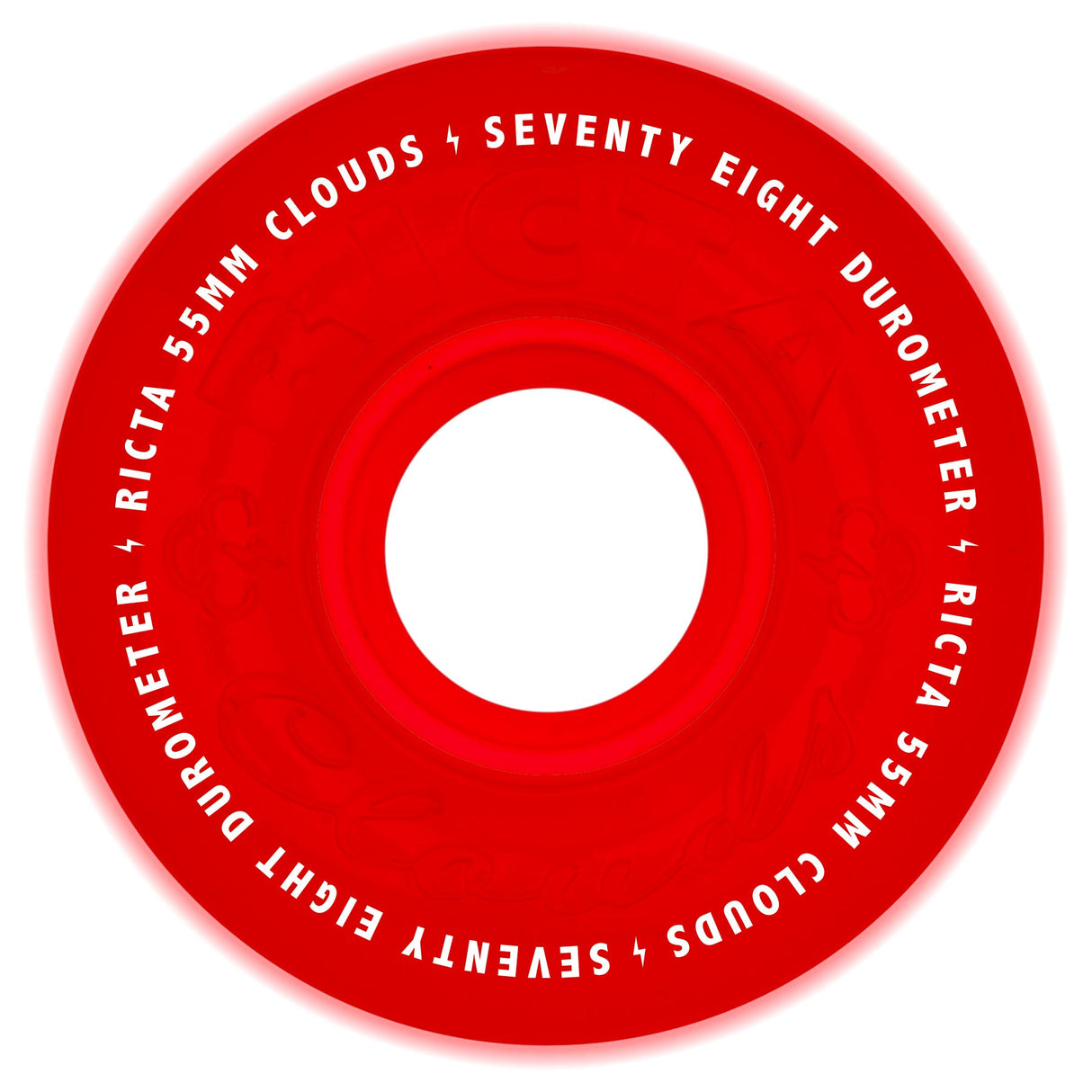 Ricta Clouds Glow In The Dark Red 78a 55mm Skateboard Wheels