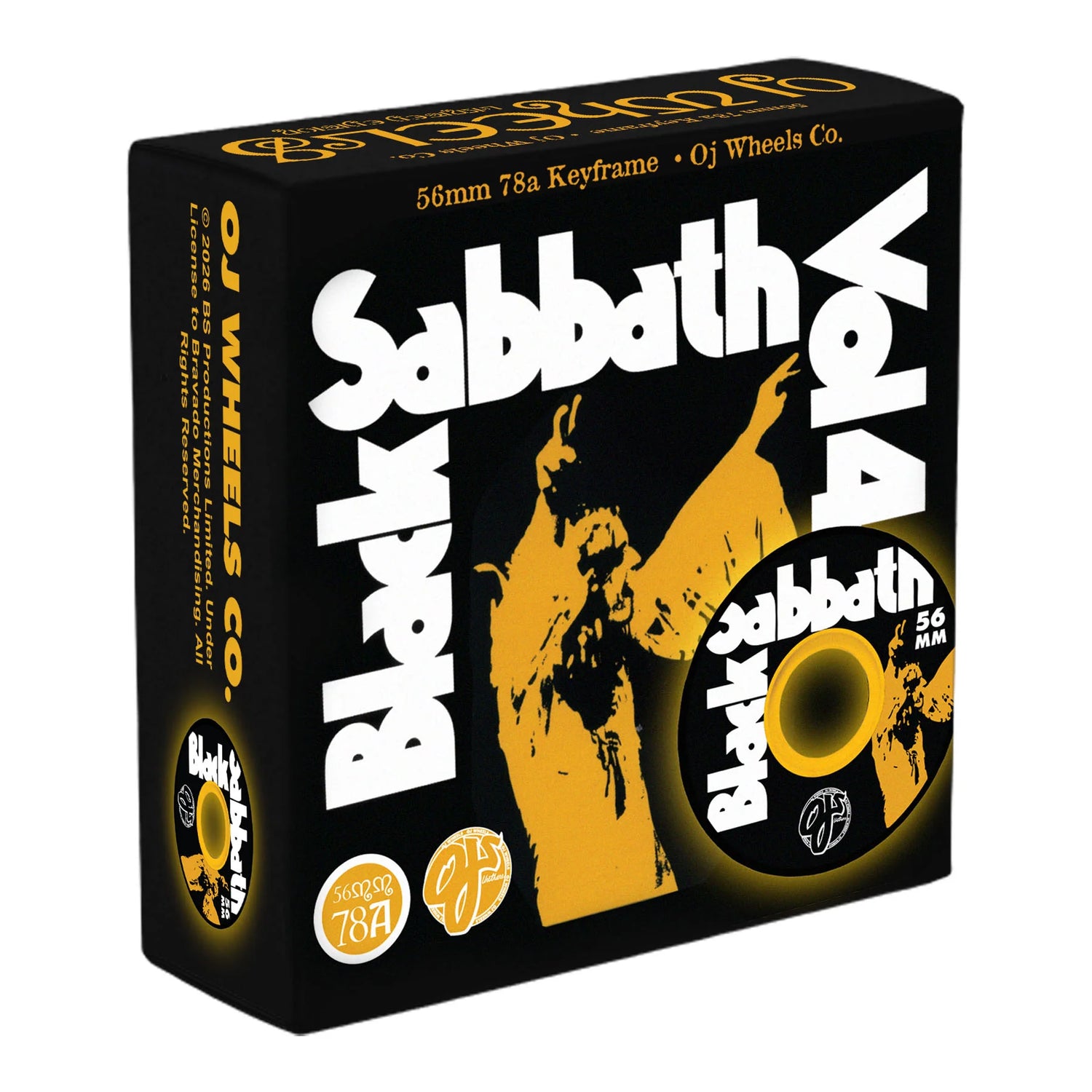 OJ Black Sabbath Vol 4 Keyframe Black 78a 56mm Cruiser Skateboard Wheels