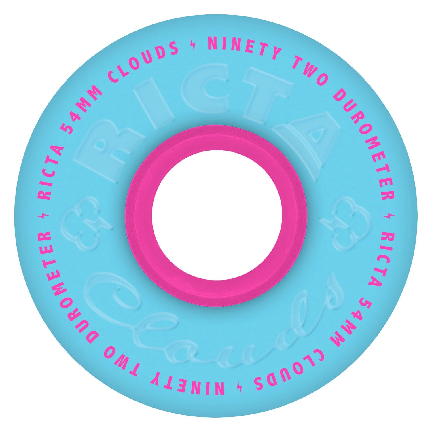 Ricta Clouds Blue Pink 92a 54mm Skateboard Wheels