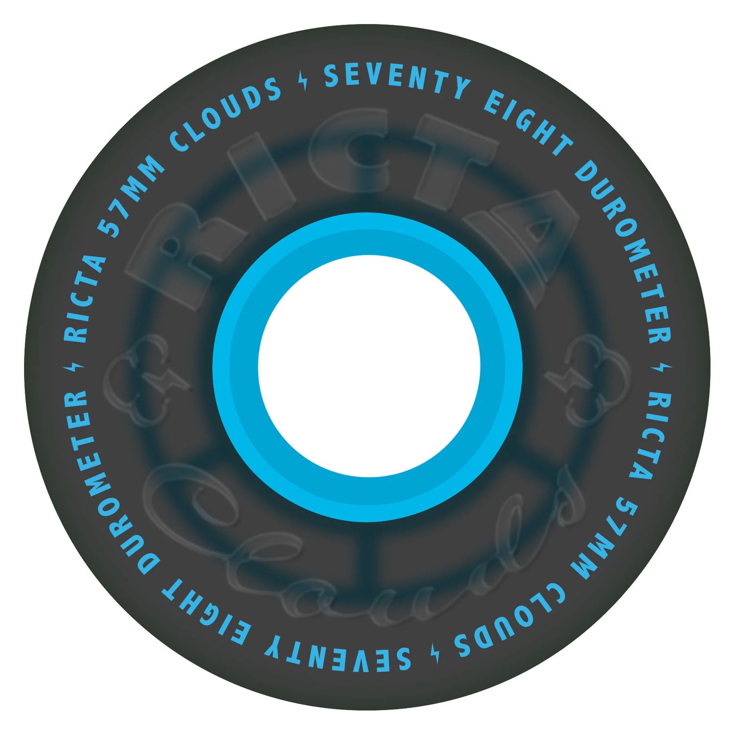 Ricta Clouds Transparent Black Blue 78a 57mm Skateboard Wheels
