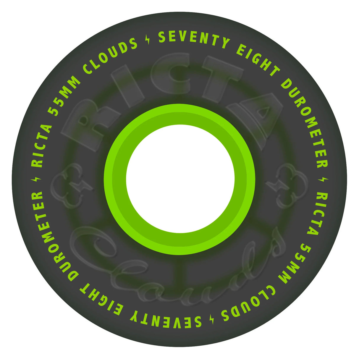 Ricta Clouds Transparent Black Green 78a 55mm Skateboard Wheels