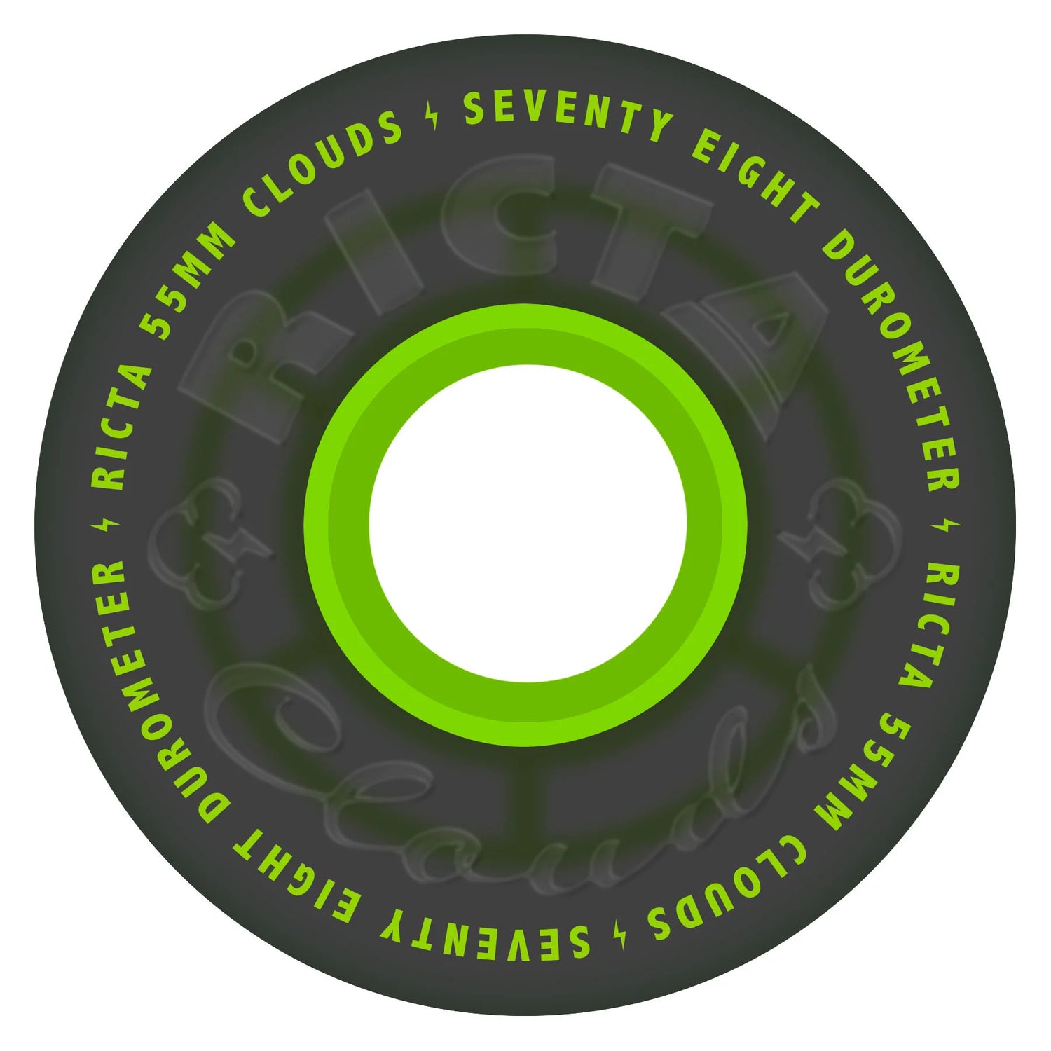 Ricta Clouds Transparent Black Green 78a 55mm Skateboard Wheels