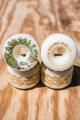 Slime Balls 56mm Sam Hitz White Full Combo 99a Skateboard Wheels