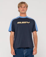 Rusty Straight Shooter Navy Blue Regatta Tee S/s Shirt