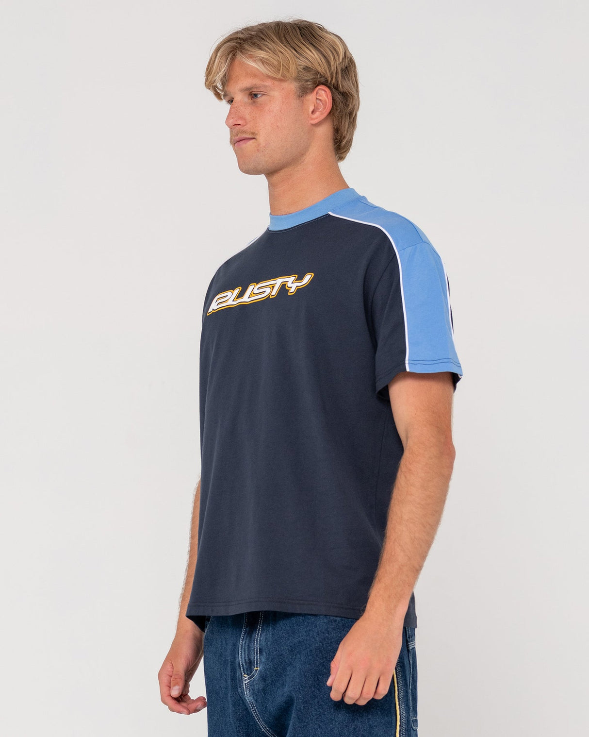 Rusty Straight Shooter Navy Blue Regatta Tee S/s Shirt
