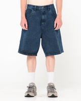 Rusty Flip Daddy Tapeless Overdyed Blue Jorts