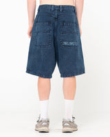 Rusty Flip Daddy Tapeless Overdyed Blue Jorts