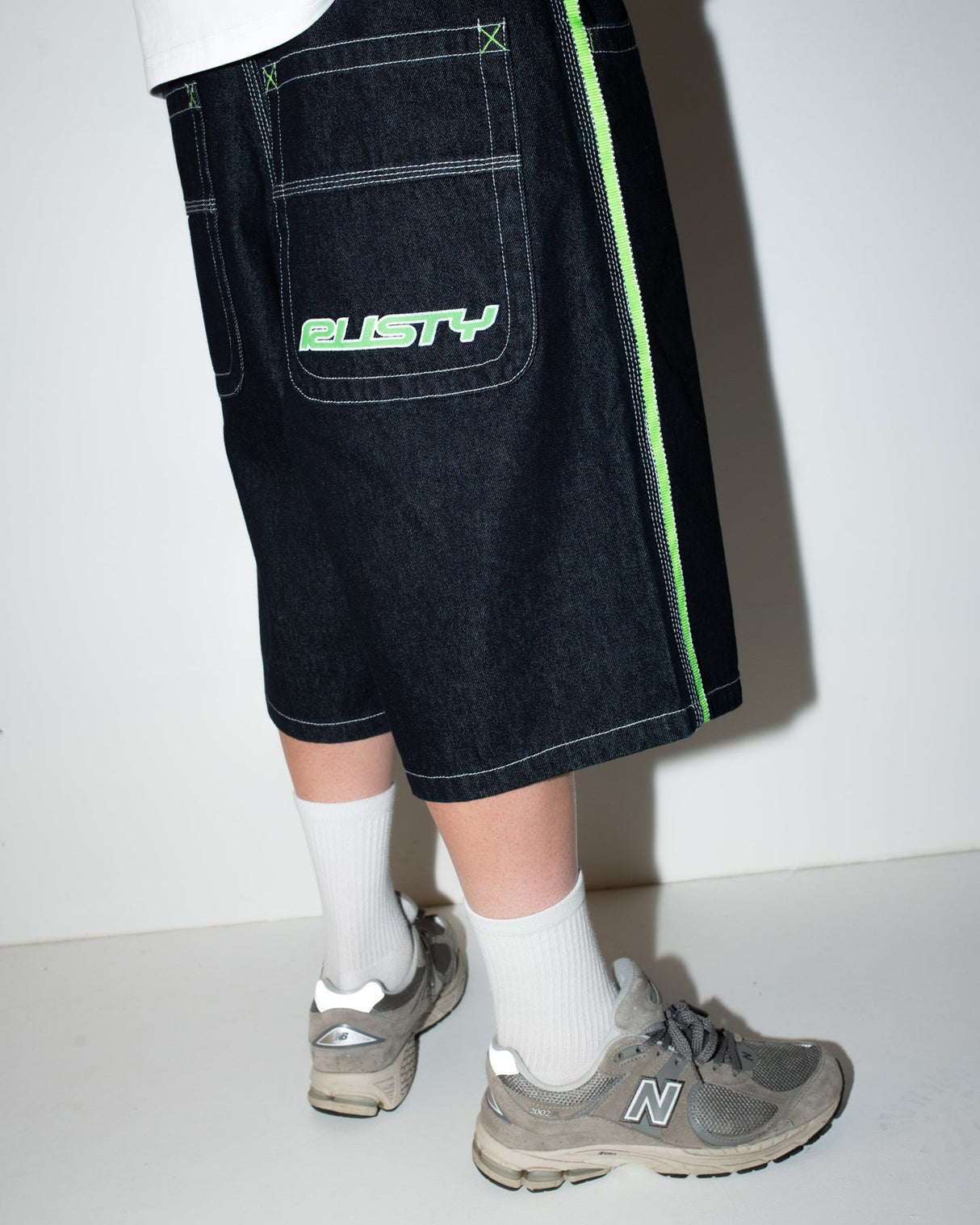 Rusty Flip Daddy Draggin Blue Green Jorts