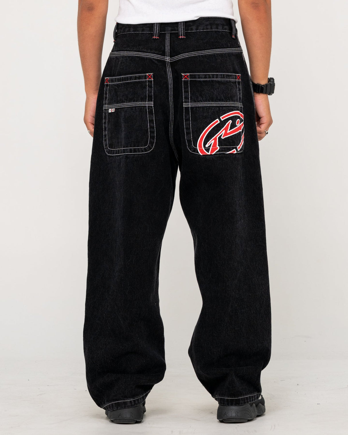 Rusty Turbo Baggy Black Out Denim Jeans