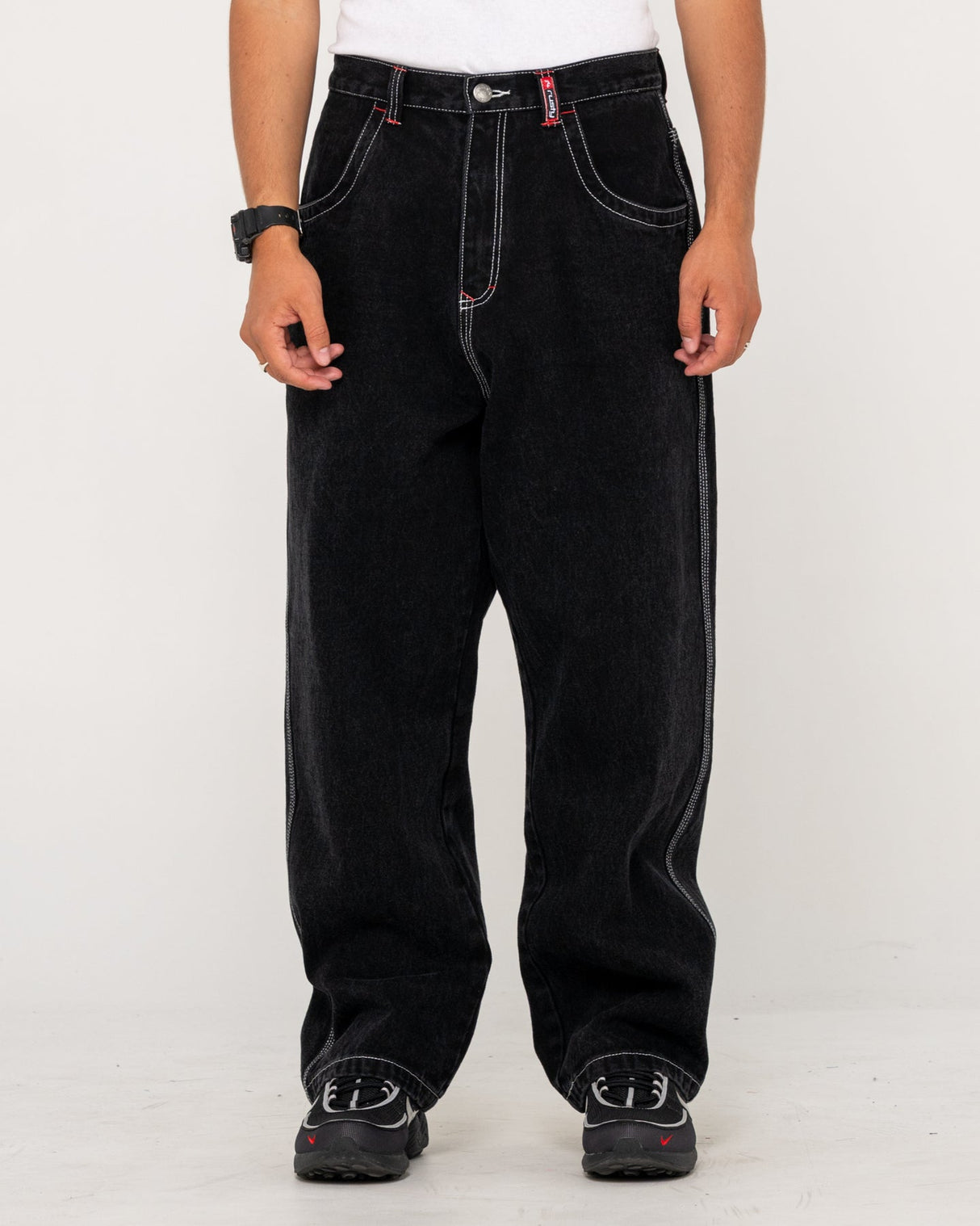 Rusty Turbo Baggy Black Out Denim Jeans