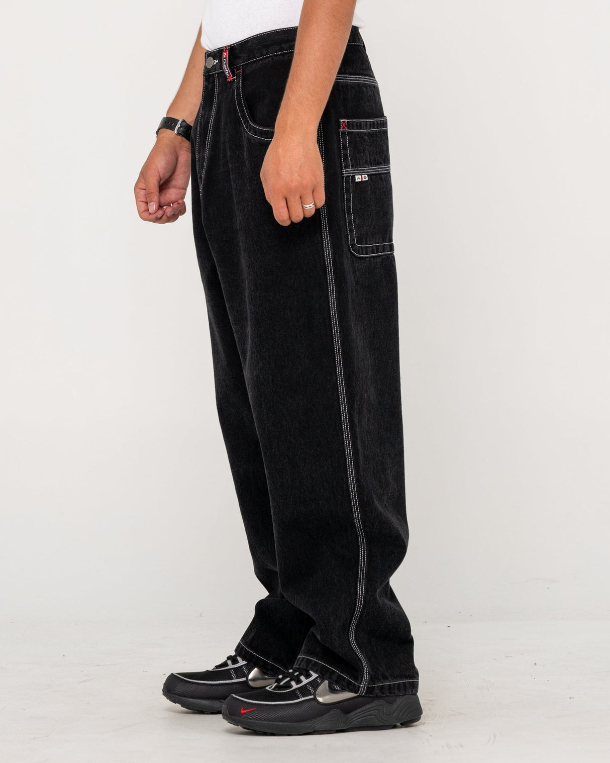 Rusty Turbo Baggy Black Out Denim Jeans