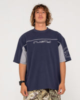 Rusty Cyberwave Dark Blue S/s Shirt