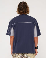 Rusty Cyberwave Dark Blue S/s Shirt