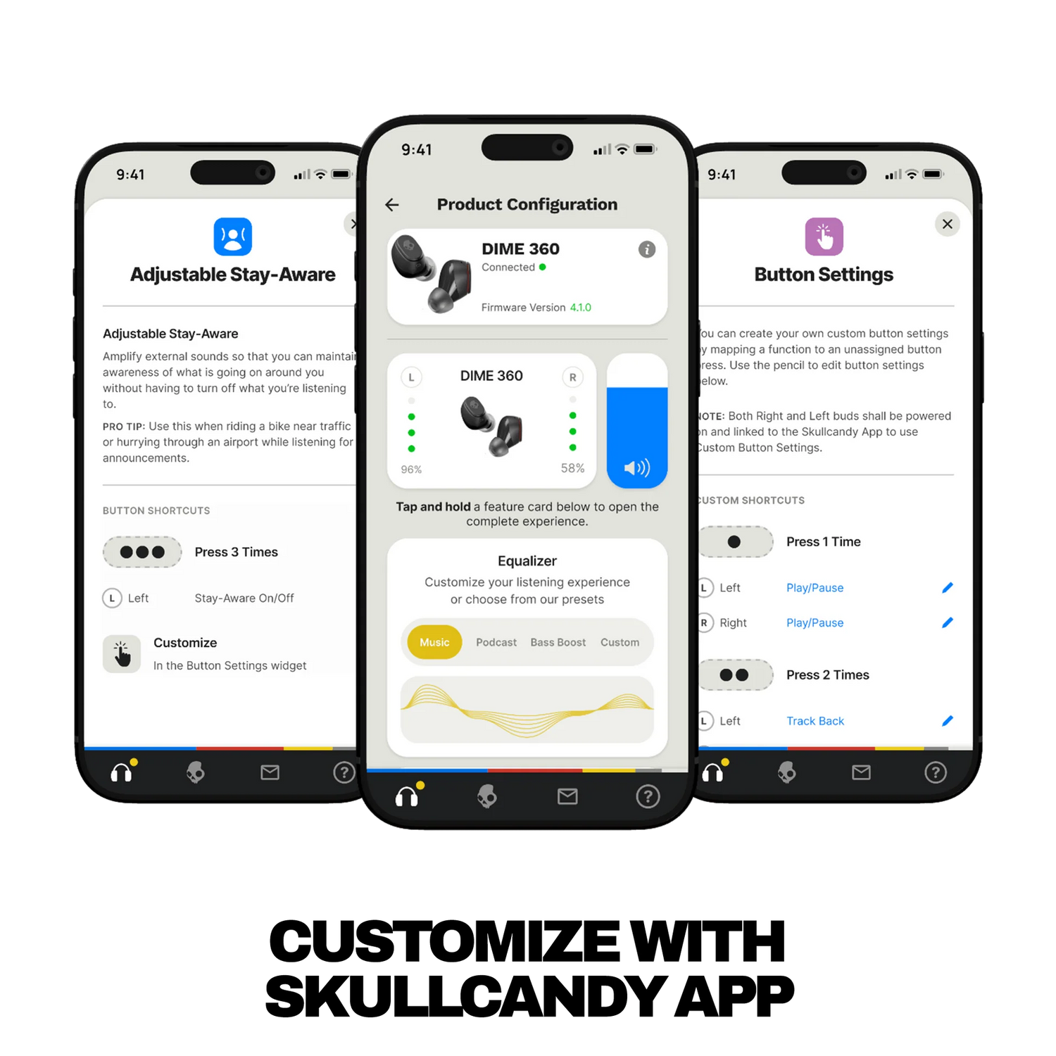 Skullcandy Dime 360 Bone Wireless Earbuds