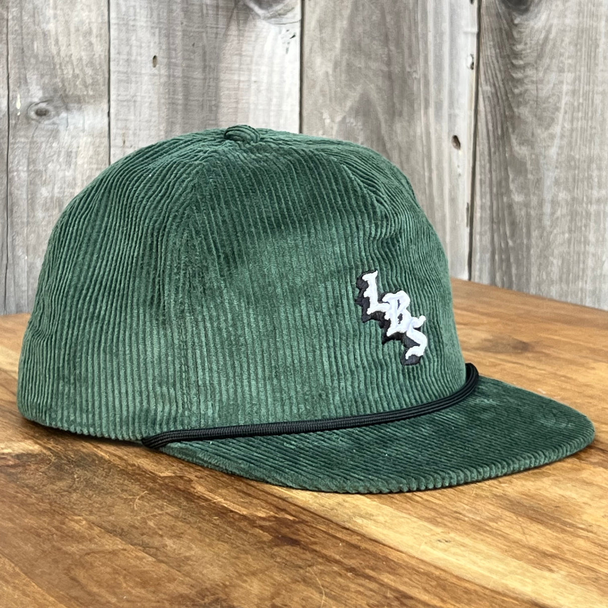 Long Beach Skate LBS Long Side Corduroy Rope Dark Green Snapback Hat