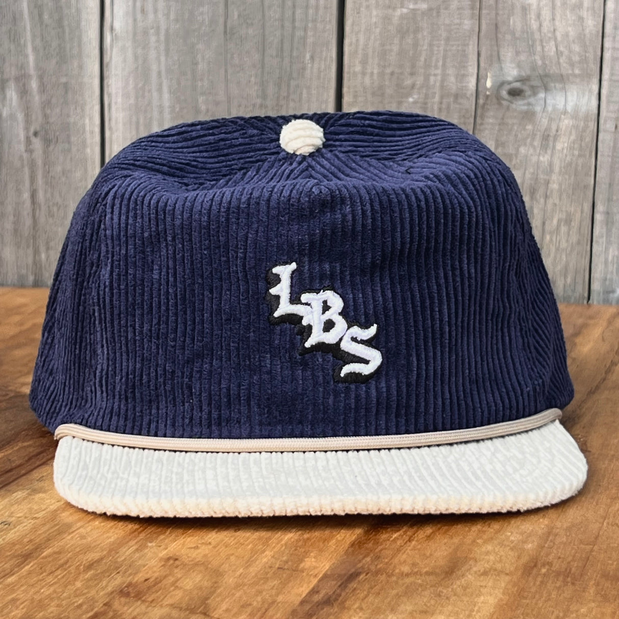 Long Beach Skate LBS Long Side Corduroy Rope Navy Beige Snapback Hat