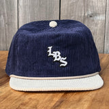 Long Beach Skate LBS Long Side Corduroy Rope Navy Beige Snapback Hat