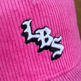 Long Beach Skate LBS Long Side Corduroy Trucker Pink Snapback Hat