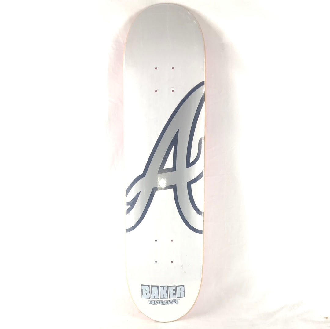 Baker Andrew Reynolds 'A' White/Silver/Black 8" Skateboard Deck dp