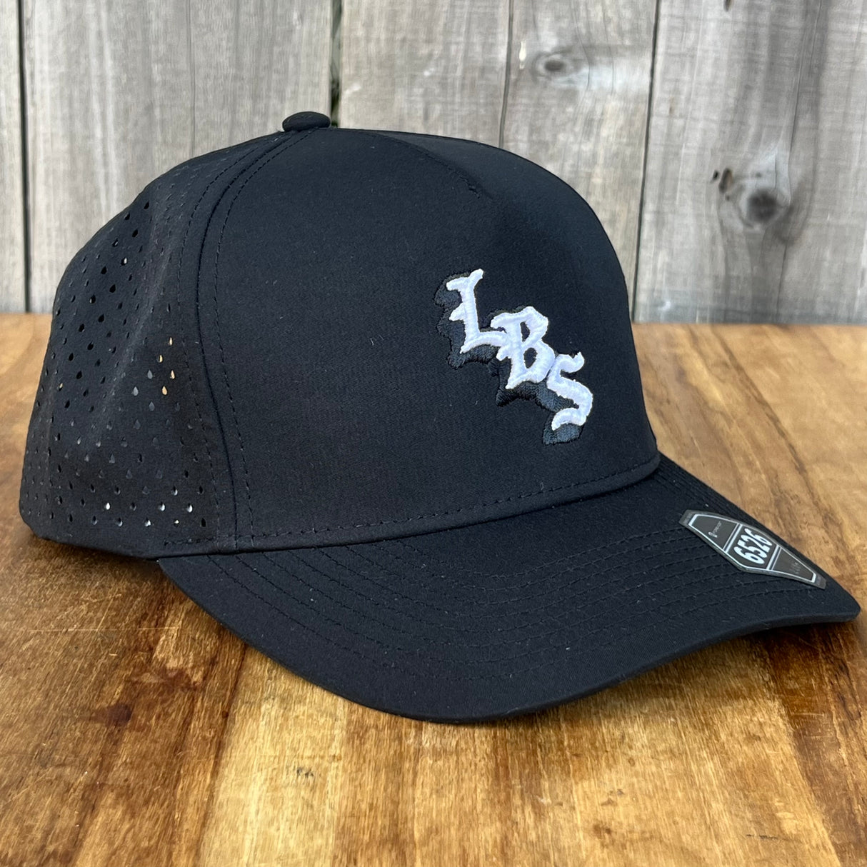 Long Beach Skate LBS Long Side Performance Water Repellent Black Snapback Hat