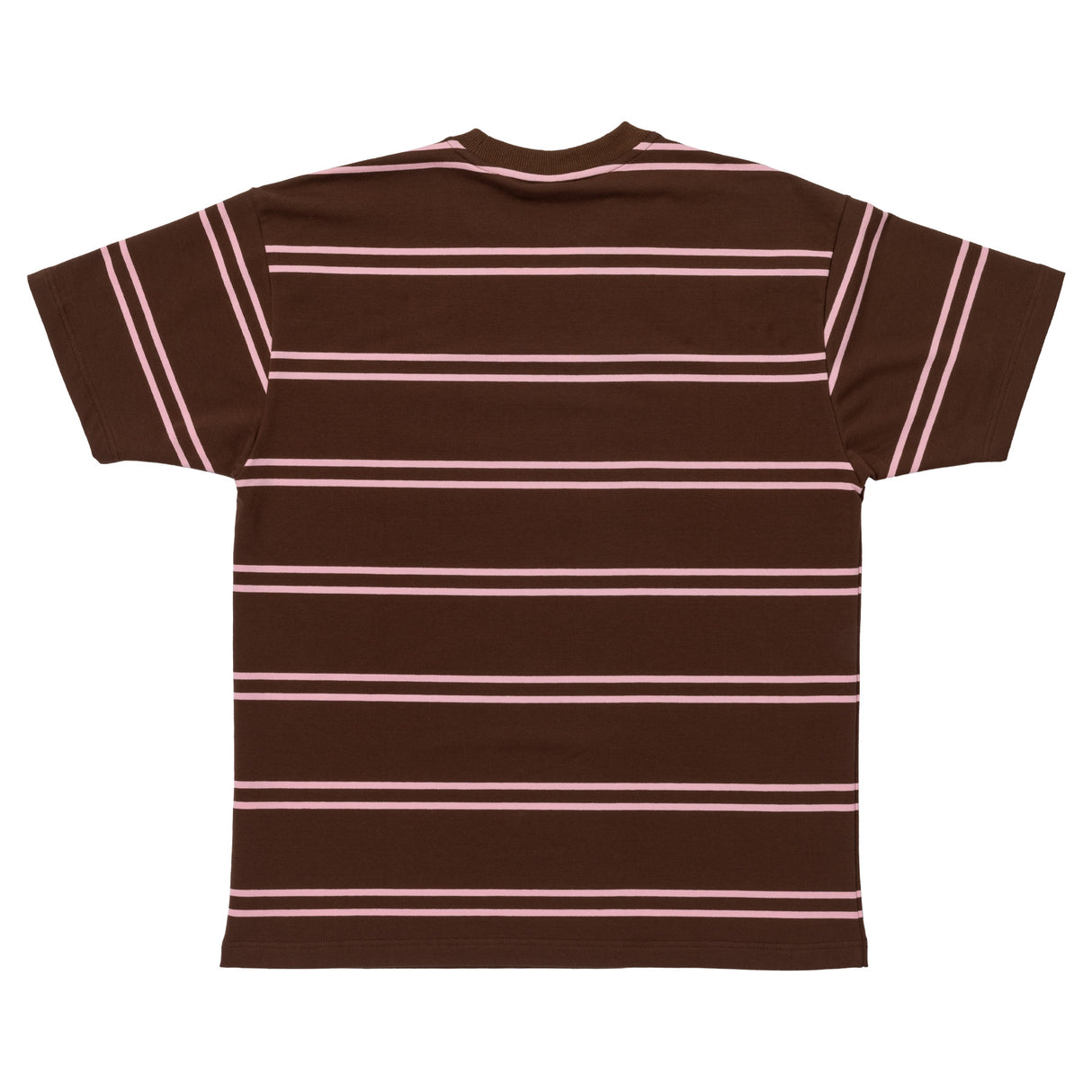 Krooked Eyes Embroidered Stripe Brown Pink S/s Shirt