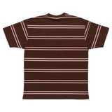 Krooked Eyes Embroidered Stripe Brown Pink S/s Shirt