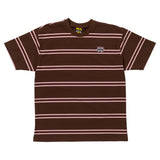 Krooked Eyes Embroidered Stripe Brown Pink S/s Shirt