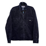 Rusty Zeal Navy Blue Cord Zip Thru Over Shirt