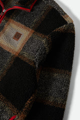 Brixton Buffalo Plaid Sherpa Black Cream Full Zip Jacket