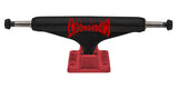 Independent Stage 11 Splatter Span Black Anodized Red Standard Trucks