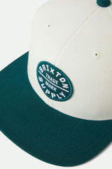 Brixton Oath III Off White Night Sage Snapback Hat