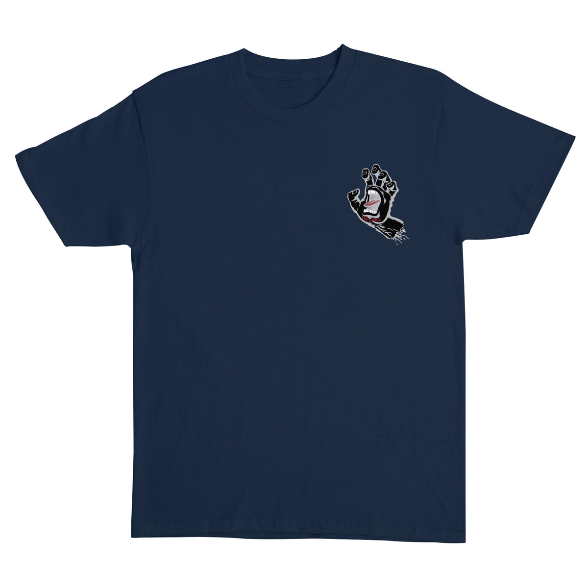 Santa Cruz Screaming Hand S/s Heavyweight Shirt Navy with Grey Invert