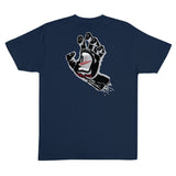 Santa Cruz Screaming Hand S/s Heavyweight Shirt Navy with Grey Invert