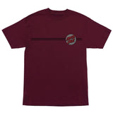 Santa Cruz Other Dot S/s Heavyweight Shirt Maroon with Grey/Red