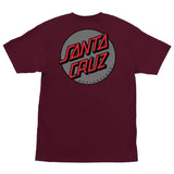 Santa Cruz Other Dot S/s Heavyweight Shirt Maroon with Grey/Red