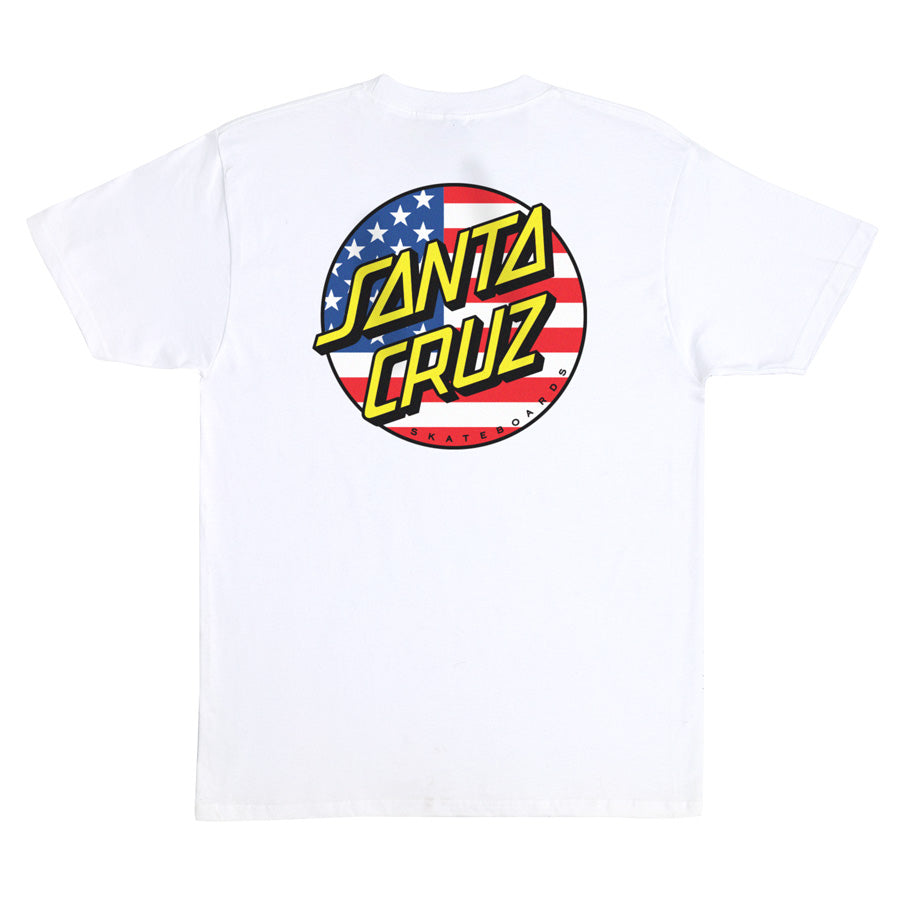 Santa Cruz July 4th Dot V2 Heavyweight White S/s Shirt – Long