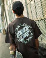 Santa Cruz Razor Dot Center Mocha Brown Heavyweight S/s Shirt