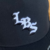 Long Beach Skate LBS Long Side Performance Water Repellent Black Snapback Hat