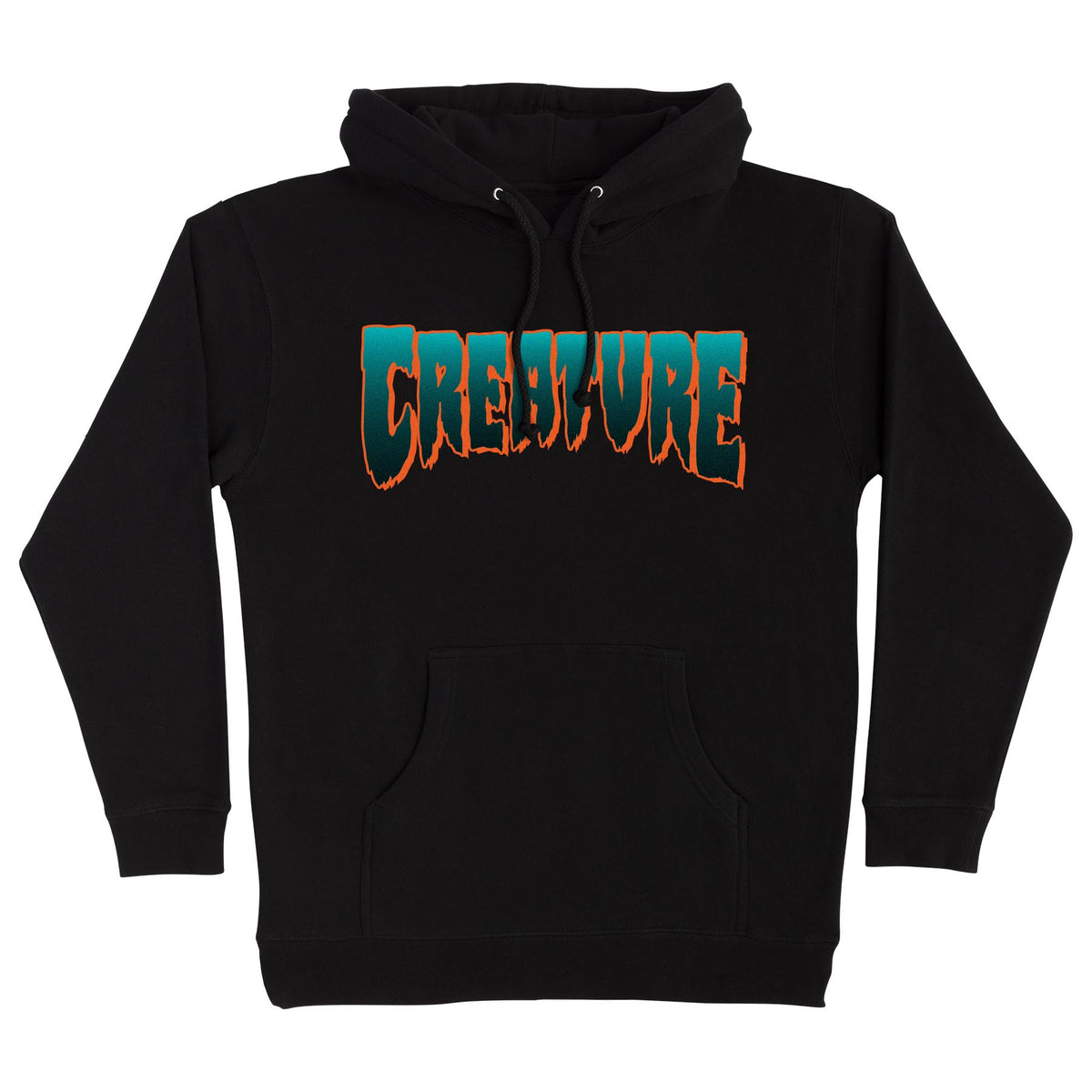Creature Logo P/O Hooded Heavyweight Sweatshirt Black with Teal