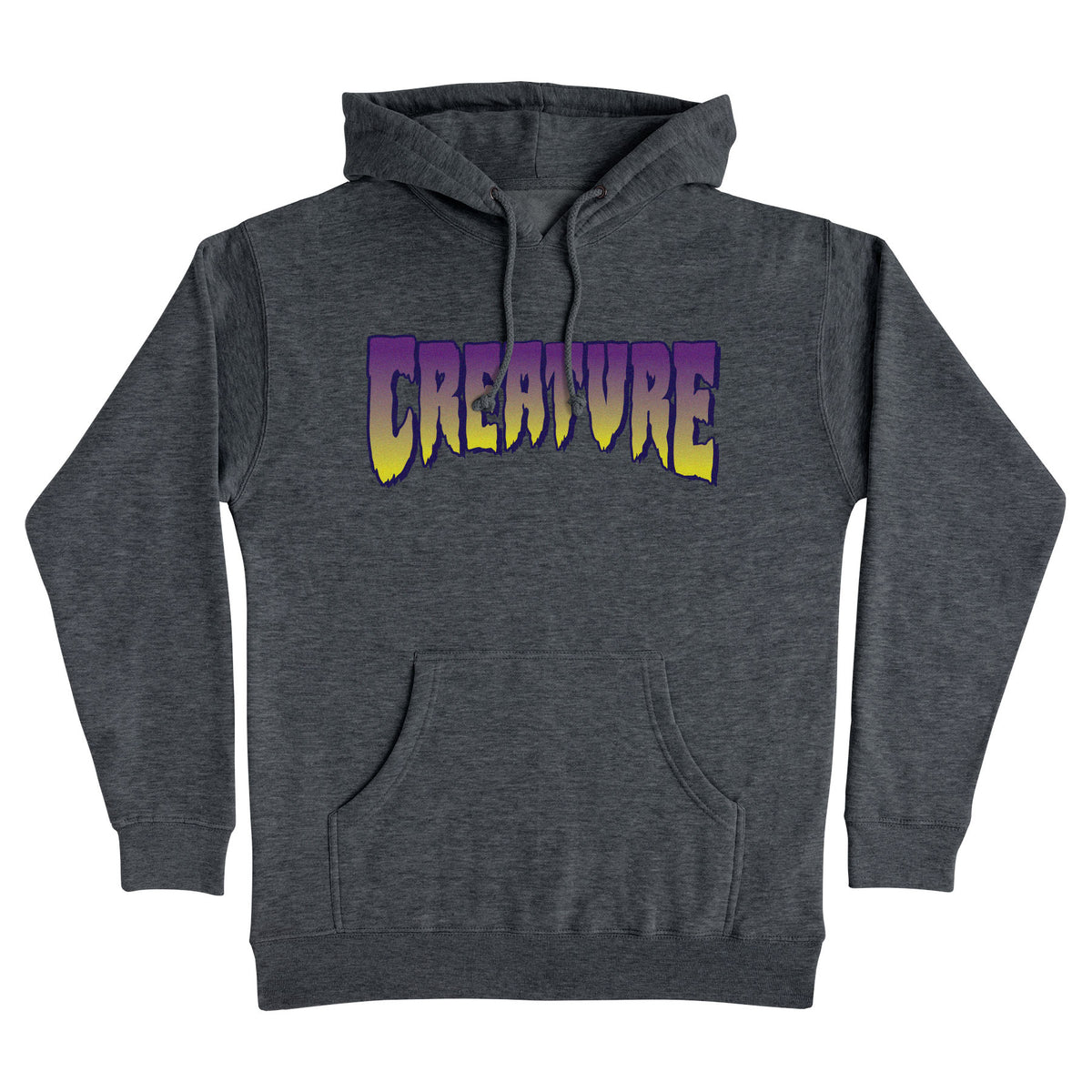 Creature Logo P/O Hooded Heavyweight Sweatshirt Char Heather with Purple