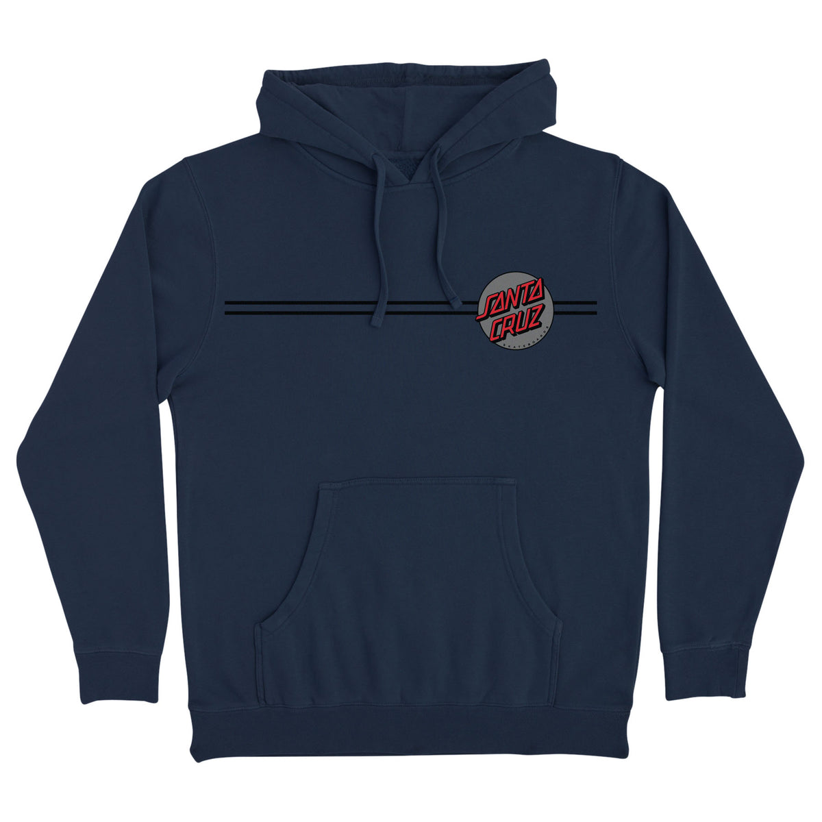 Santa Cruz Other Dot P/O Hooded Heavyweight Sweatshirt Slate Blue with Grey/Red