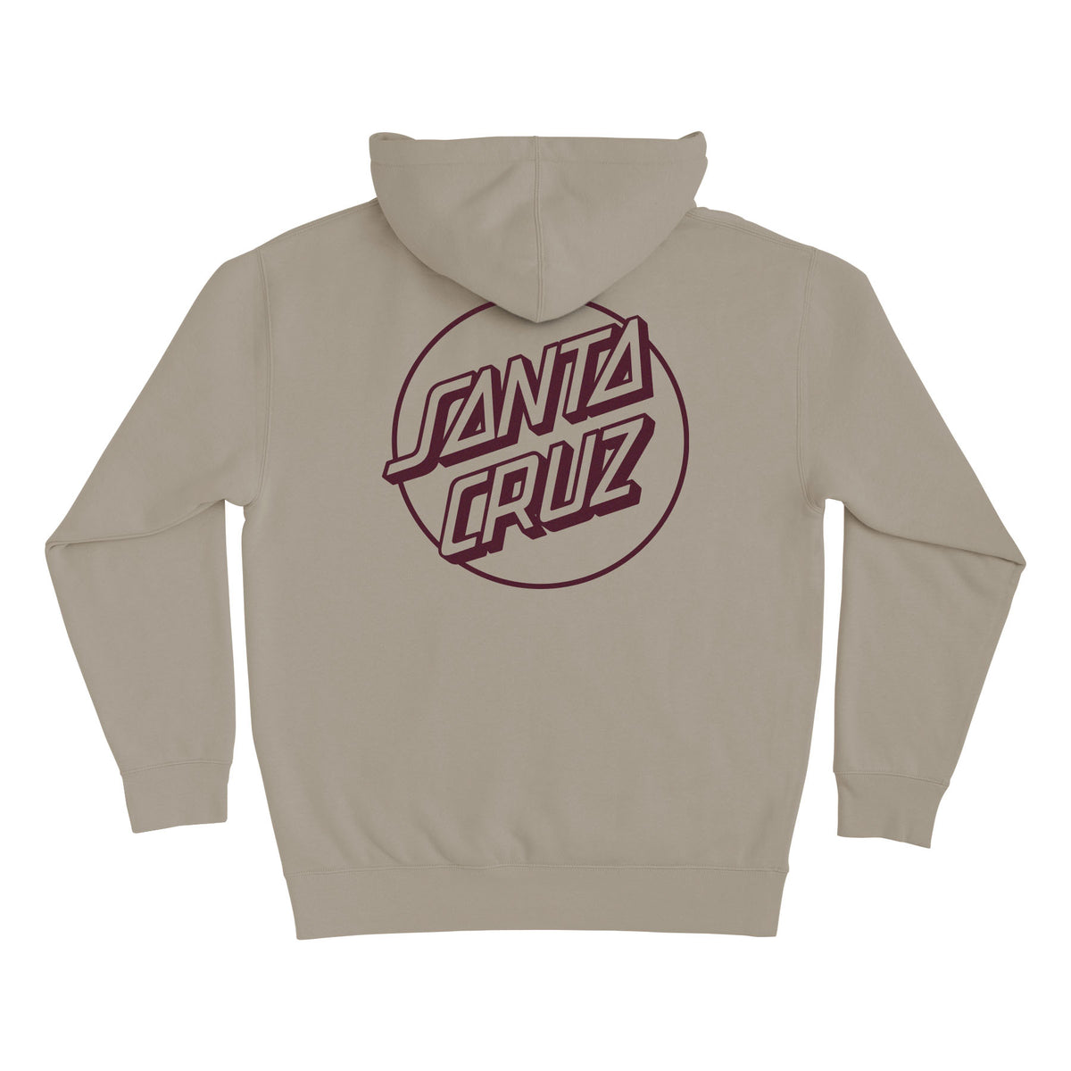 Santa Cruz Opus Dot P/O Hooded Heavyweight Sweatshirt Cement with Maroon
