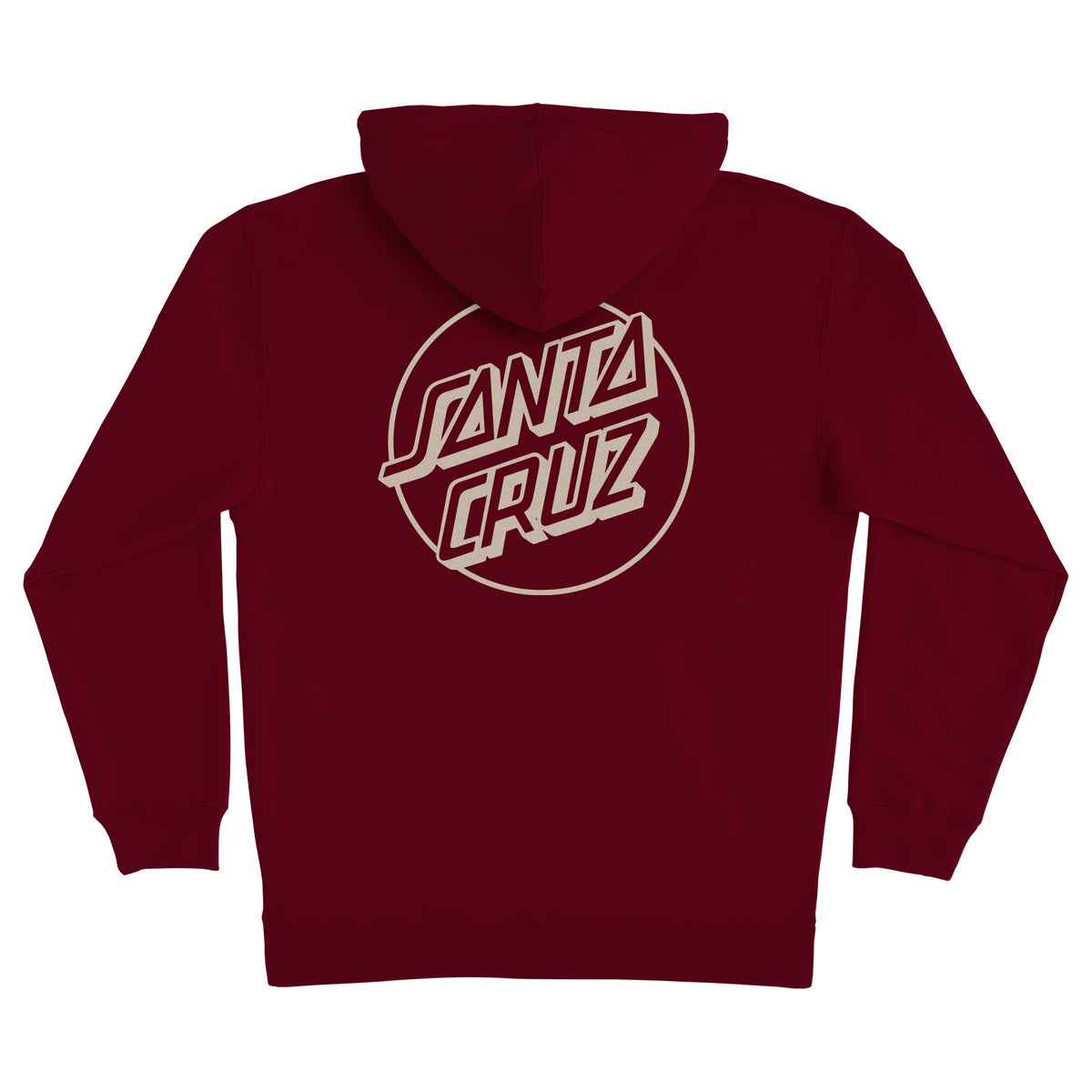 Santa Cruz Opus Dot P/O Hooded Heavyweight Sweatshirt Maroon with  Tan