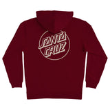 Santa Cruz Opus Dot P/O Hooded Heavyweight Sweatshirt Maroon with  Tan