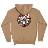 Santa Cruz Screaming Hibiscus Dot Zip Hooded Midweight Sweatshirt Sandstone