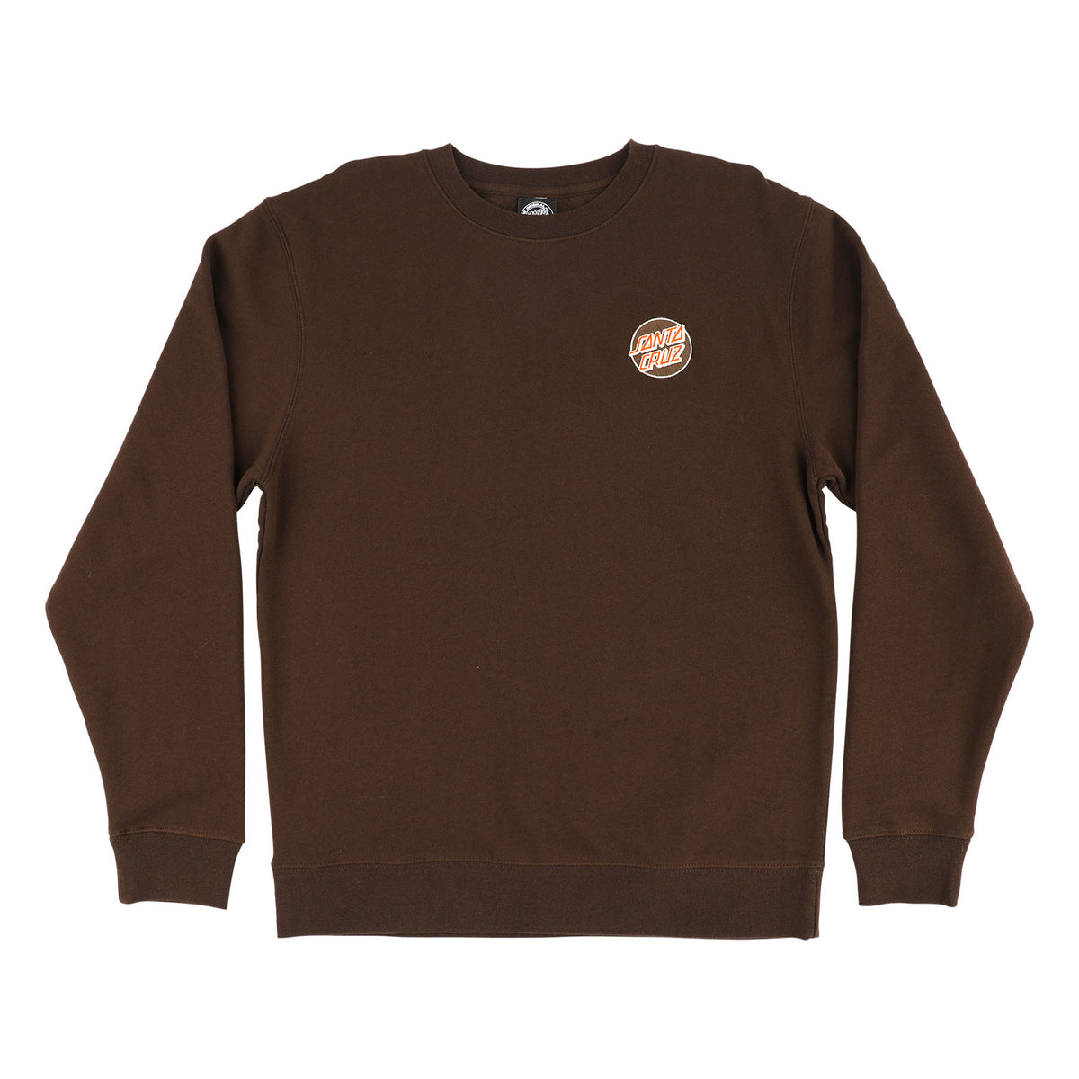 Santa Cruz Cruz Embroidered Crew Midweight Sweatshirt Brown with Rust