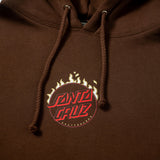 Santa Cruz Burnt Opus Oversized P/O Hooded Heavyweight Sweatshirt Brown