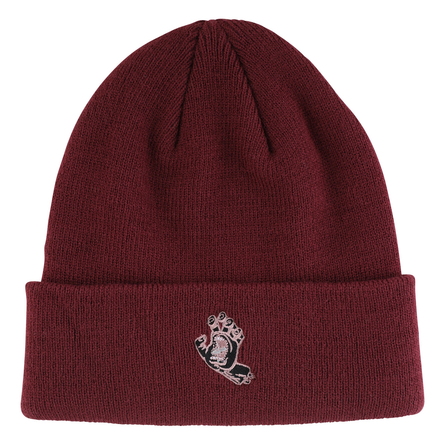 Santa Cruz Screaming Hand Beanie Long Shoreman Hat Black Rose