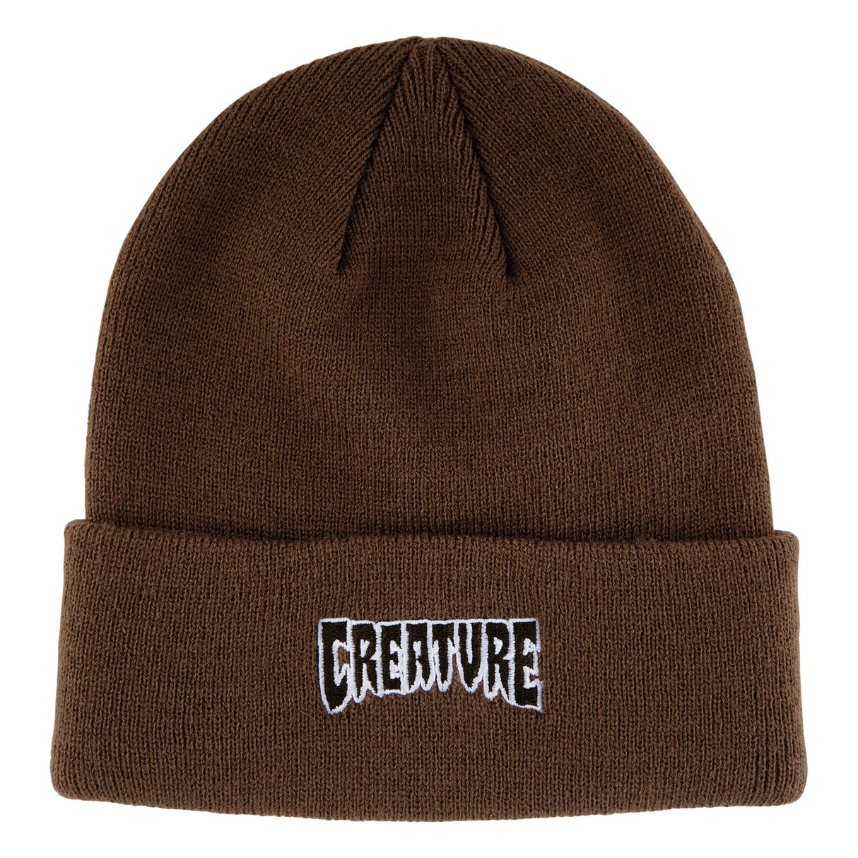 Creature Logo Outline Long Shoreman Hat Dark Brown Beanie