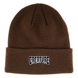 Creature Logo Outline Long Shoreman Hat Dark Brown Beanie